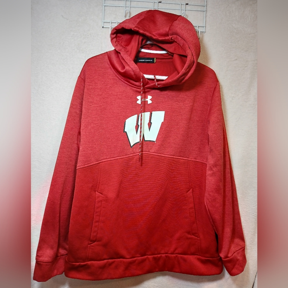 Under Armour Sweatshirt Hoodie Wisconsin Badgers Athletic Pullover Mens Large